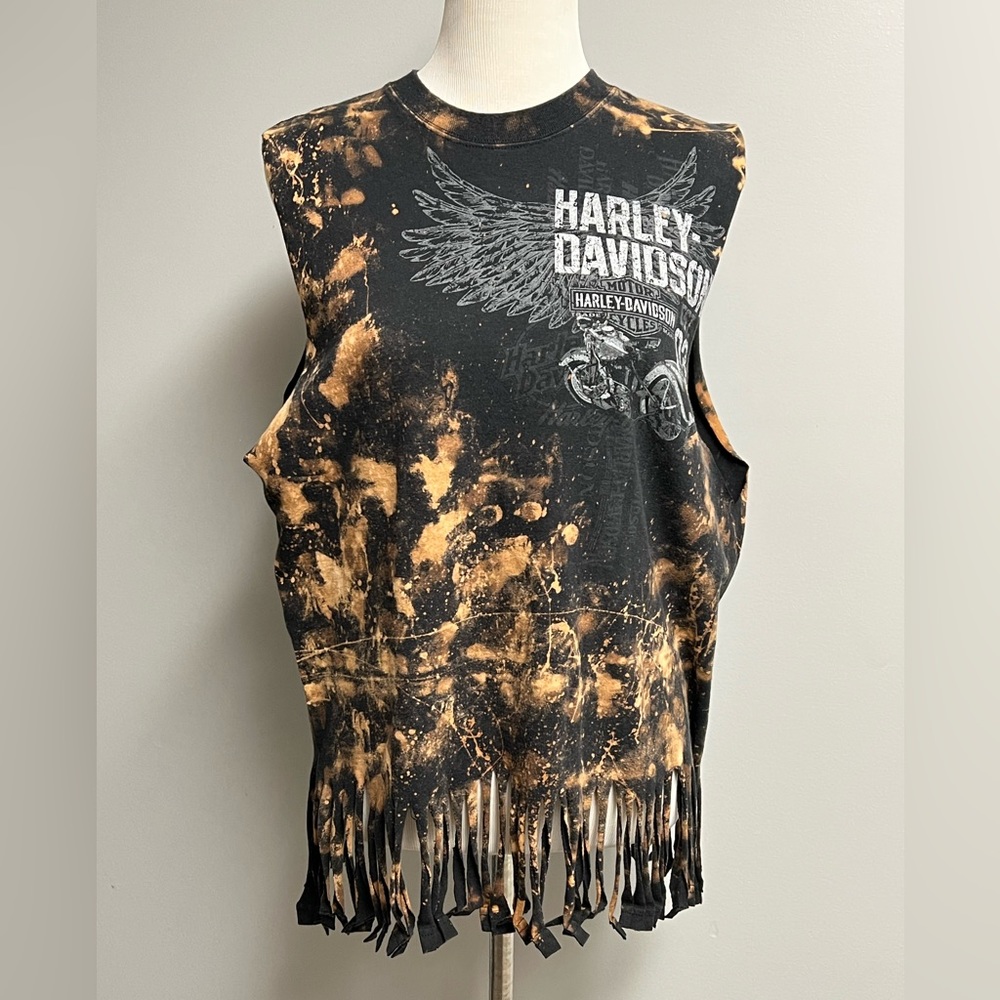 Harley Davidson Fringe Cut Off Tee